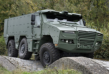 Dynamic demonstration of the new Czech armoured vehicle TADEAS on Tatra 6x6 chassis